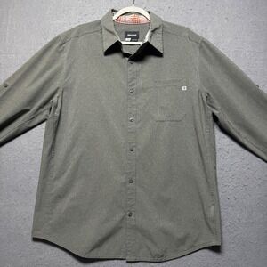 Marmot Men's L/G Grey Long Sleeve Breathable Shirt Pockets Flip Sleeves‎